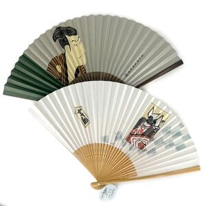Vintage Yamani Kabuki Yukiyo-e Sensu Fans from Japan - 2
